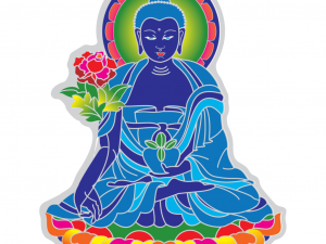 Blue Medicine Buddha Suncatcher